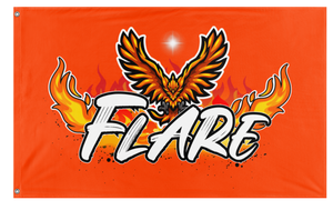 A mockup of the custom flag 'Flare flag' on a white background
