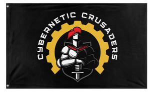 A mockup of the custom flag '6190 Roboics flag' on a white background