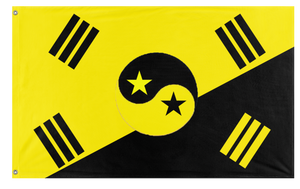A mockup of the custom flag 'Anarcho  Capitalist Korea flag' on a white background