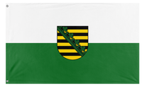 A mockup of the custom flag 'saxony flag' on a white background