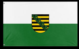 A mockup of the custom flag 'saxony flag' on a white background