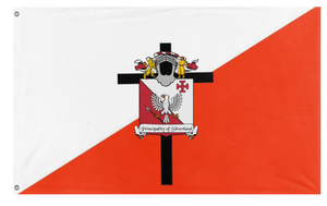 A mockup of the custom flag 'Principality of Silverland flag' on a white background