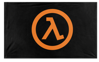 A mockup of the custom flag 'Lambda Resistance flag' on a white background