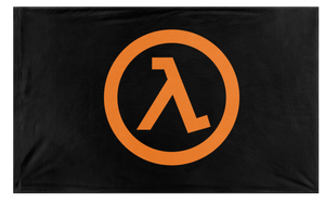 A mockup of the custom flag 'Lambda Resistance flag' on a white background