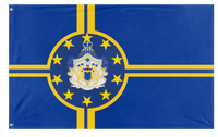 A mockup of the custom flag 'Kingdom of Europe flag' on a white background