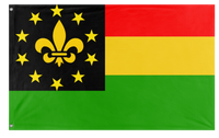 A mockup of the custom flag 'African American Rebel  flag' on a white background