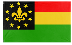 A mockup of the custom flag 'African American Rebel  flag' on a white background
