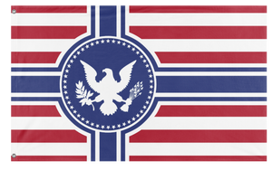 A mockup of the custom flag 'Free American Empire flag' on a white background