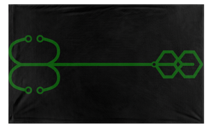 A mockup of the custom flag 'kingcobrajfs flag' on a white background