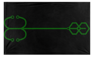 A mockup of the custom flag 'kingcobrajfs flag' on a white background