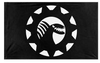 A mockup of the custom flag 'monster engieering flag' on a white background