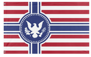 A mockup of the custom flag 'Free American Empire flag' on a white background