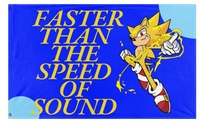 A mockup of the custom flag 'The Sonic flag' on a white background