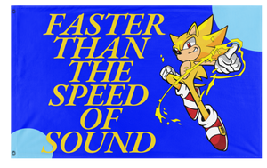A mockup of the custom flag 'The Sonic flag' on a white background
