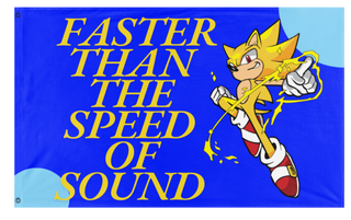 A mockup of the custom flag 'The Sonic flag' on a white background