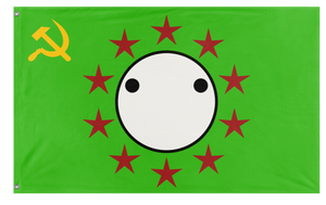 A mockup of the custom flag 'Jimmiestan flag' on a white background
