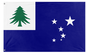 A mockup of the custom flag 'New England flag' on a white background