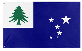 A mockup of the custom flag 'New England flag' on a white background