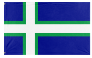 A mockup of the custom flag 'Carrlandic flag' on a white background