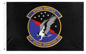 A mockup of the custom flag '71 SOS flag' on a white background