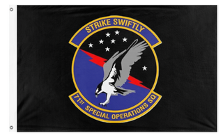 A mockup of the custom flag '71 SOS flag' on a white background