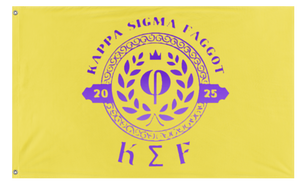 A mockup of the custom flag 'ksf flag' on a white background