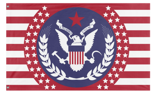 A mockup of the custom flag 'USSA flag' on a white background
