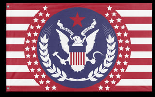 A mockup of the custom flag 'USSA flag' on a white background