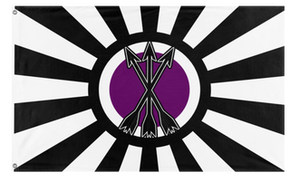 A mockup of the custom flag 'flag of the chosen  flag' on a white background