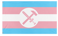A mockup of the custom flag 'Trans Strasserist flag' on a white background