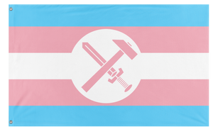 A mockup of the custom flag 'Trans Strasserist flag' on a white background
