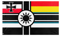 A mockup of the custom flag 'German colony of China flag' on a white background