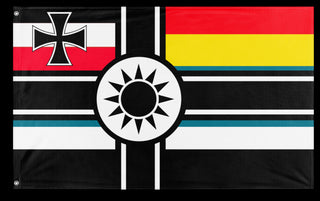 A mockup of the custom flag 'German colony of China flag' on a white background