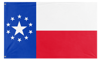 A mockup of the custom flag 'United States of Texas flag' on a white background