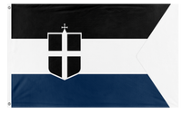 A mockup of the custom flag 'Kamorrian Naval Ensign flag' on a white background