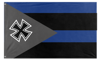 A mockup of the custom flag 'Paronese empire flag' on a white background