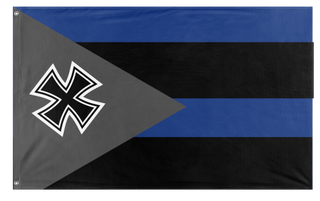A mockup of the custom flag 'Paronese empire flag' on a white background