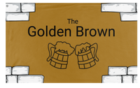 A mockup of the custom flag 'The golden brown flag' on a white background