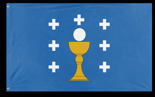 A mockup of the custom flag 'Test 42 flag' on a white background