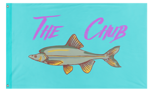 A mockup of the custom flag 'fish flag' on a white background