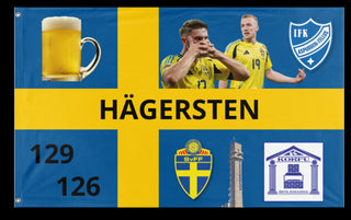 A mockup of the custom flag 'sverige flag' on a white background