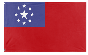 A mockup of the custom flag 'FREE REPUBLIC OF DONKK flag' on a white background
