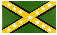 A mockup of the custom flag 'Rebel Jamaica  flag' on a white background
