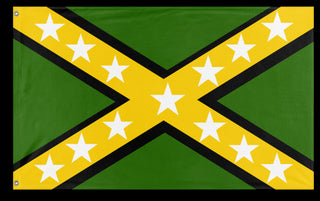 A mockup of the custom flag 'Rebel Jamaica  flag' on a white background