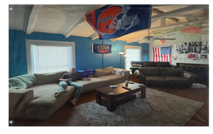 A mockup of the custom flag 'LivingRoom flag' on a white background