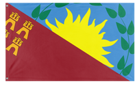 A mockup of the custom flag 'murcia buenos aires  flag' on a white background