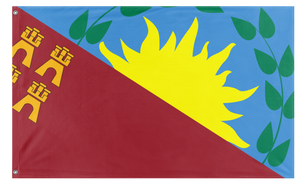 A mockup of the custom flag 'murcia buenos aires  flag' on a white background