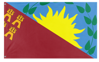 A mockup of the custom flag 'murcia buenos aires  flag' on a white background