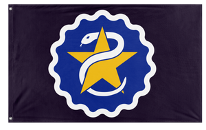 A mockup of the custom flag 'Flag of Star Serpent flag' on a white background