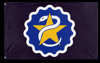 A mockup of the custom flag 'Flag of Star Serpent flag' on a white background
